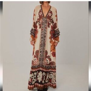 Floral Maxi Dress Farmrio Sand Winter Tapestry